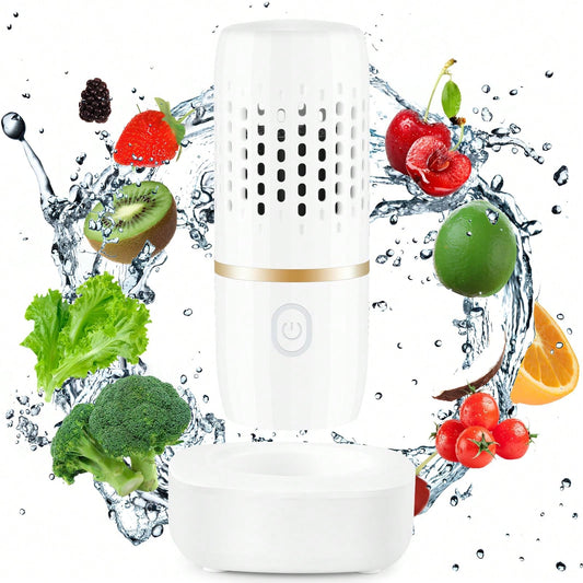 Portable Fruit And Vegetable Cleaner, IPX7, Waterproof, Portable Fruit Purifier Wireless 3000mAh Rechargeable For Fruit And Seafood, Rice, Meat