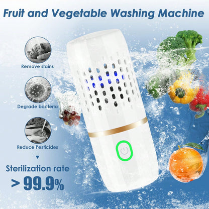 Portable Fruit And Vegetable Cleaner, IPX7, Waterproof, Portable Fruit Purifier Wireless 3000mAh Rechargeable For Fruit And Seafood, Rice, Meat