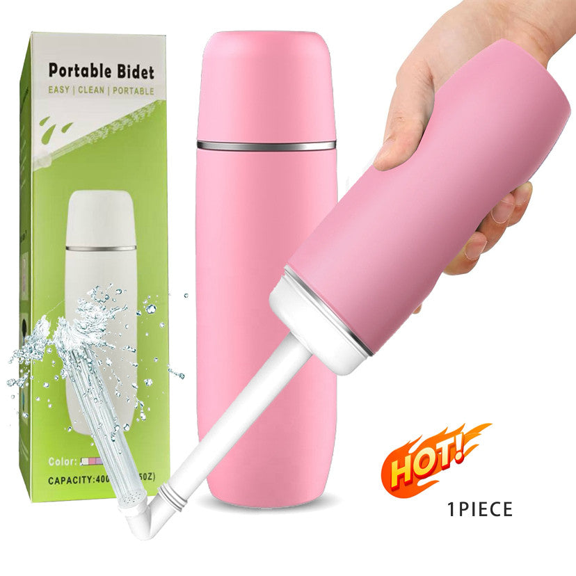 Portable Bidet for Personal Hygiene & Travel: Manual Squeeze, Battery-Free, Handheld Peri Bottle, 400ml Leakproof