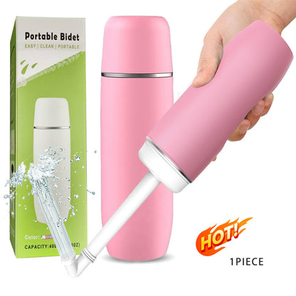 Portable Bidet for Personal Hygiene & Travel: Manual Squeeze, Battery-Free, Handheld Peri Bottle, 400ml Leakproof