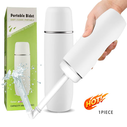 Portable Bidet for Personal Hygiene & Travel: Manual Squeeze, Battery-Free, Handheld Peri Bottle, 400ml Leakproof