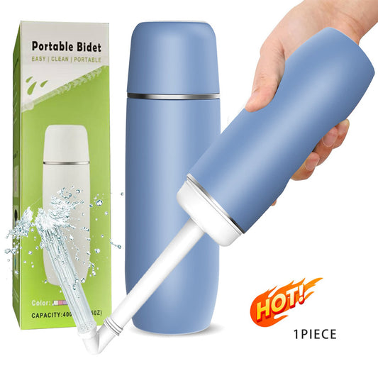 Portable Bidet for Personal Hygiene & Travel: Manual Squeeze, Battery-Free, Handheld Peri Bottle, 400ml Leakproof