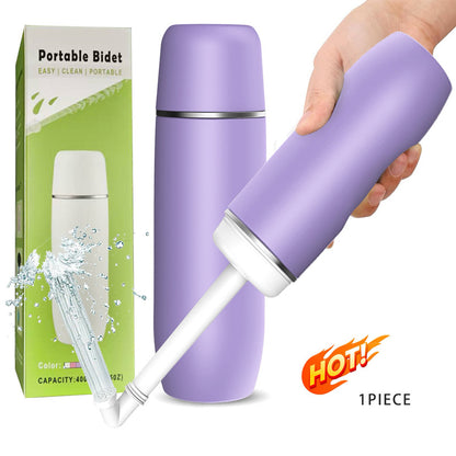 Portable Bidet for Personal Hygiene & Travel: Manual Squeeze, Battery-Free, Handheld Peri Bottle, 400ml Leakproof