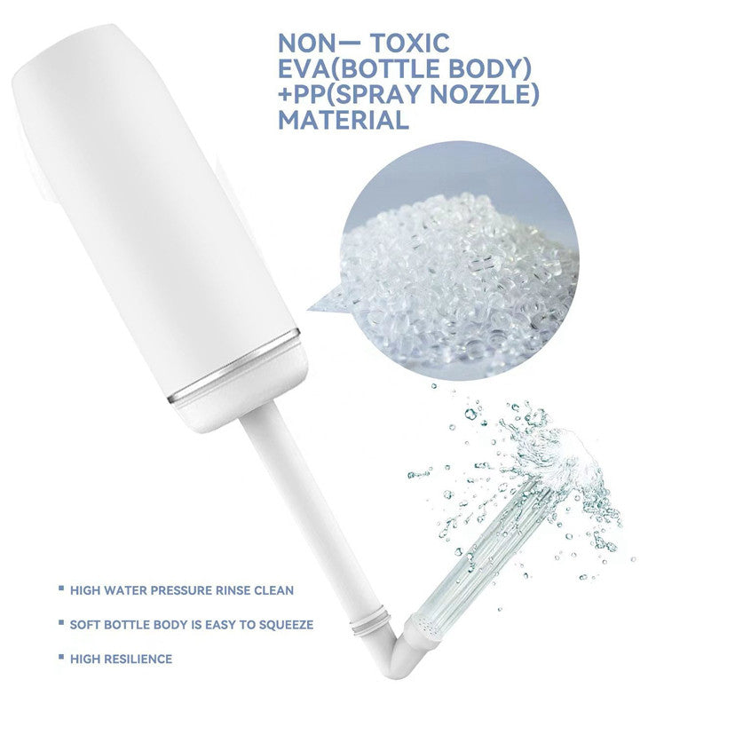 Portable Bidet for Personal Hygiene & Travel: Manual Squeeze, Battery-Free, Handheld Peri Bottle, 400ml Leakproof