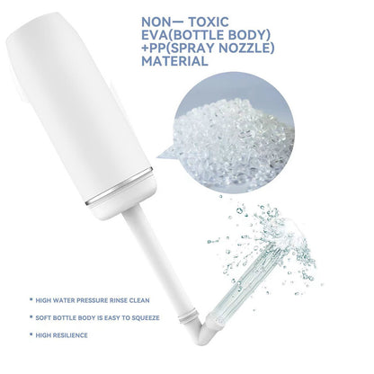 Portable Bidet for Personal Hygiene & Travel: Manual Squeeze, Battery-Free, Handheld Peri Bottle, 400ml Leakproof