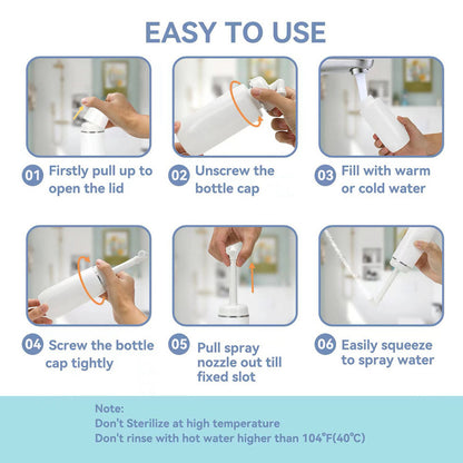 Portable Bidet for Personal Hygiene & Travel: Manual Squeeze, Battery-Free, Handheld Peri Bottle, 400ml Leakproof