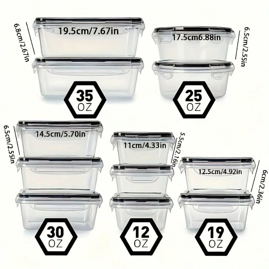 24/32/48 Pack Food Storage Containers With Airtight Lids, Meal Prep Containers, Lunch Office Meal For Freezer And Dishwasher.（food-grade PP）