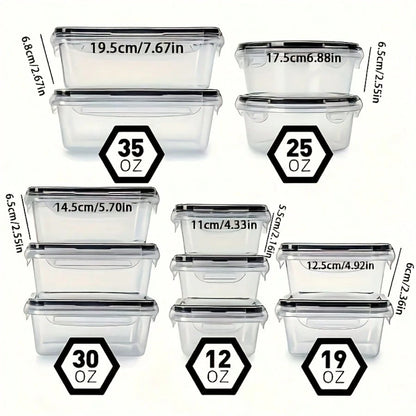 24/32/48 Pack Food Storage Containers With Airtight Lids, Meal Prep Containers, Lunch Office Meal For Freezer And Dishwasher.（food-grade PP）