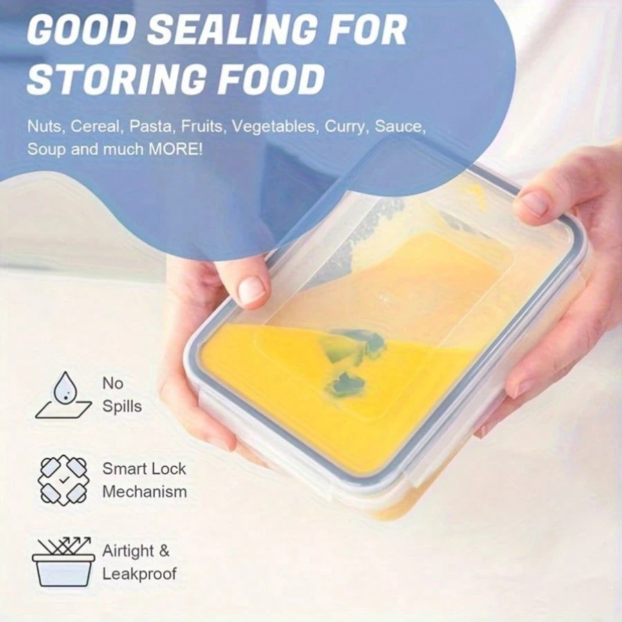 24/32/48 Pack Food Storage Containers With Airtight Lids, Meal Prep Containers, Lunch Office Meal For Freezer And Dishwasher.（food-grade PP）