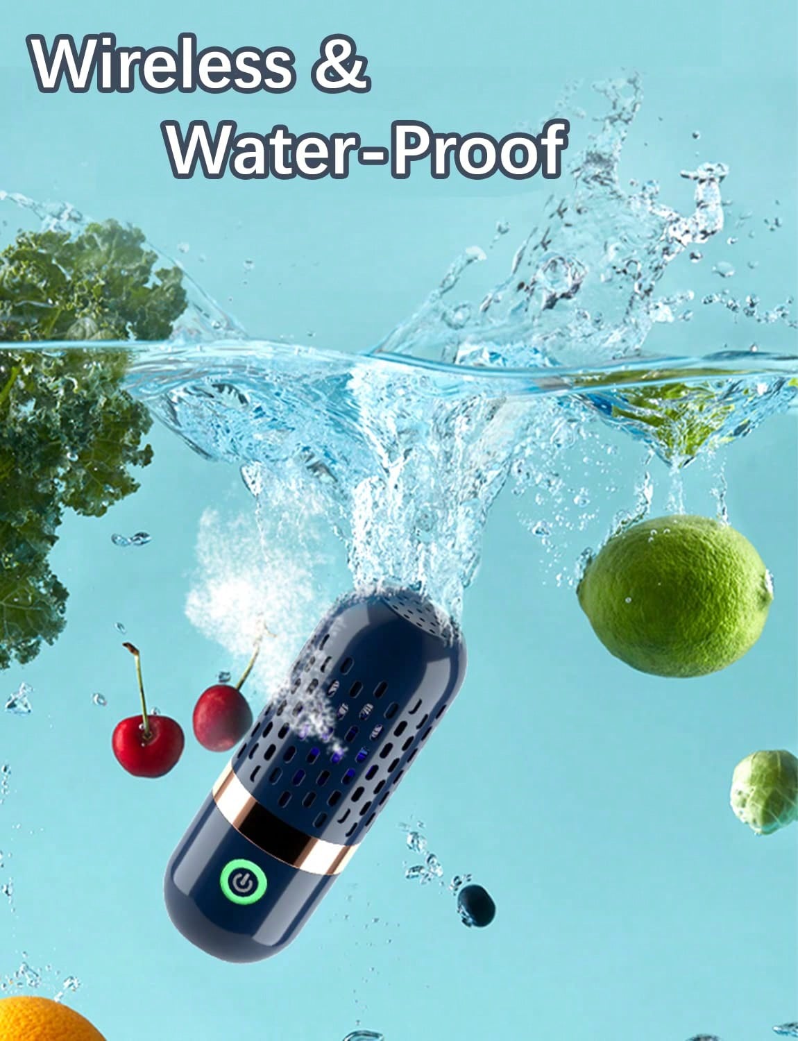 Portable Fruit And Vegetable Cleaner, IPX7, Waterproof, Portable Fruit Purifier Wireless 3000mAh Rechargeable For Fruit And Seafood, Rice, Meat