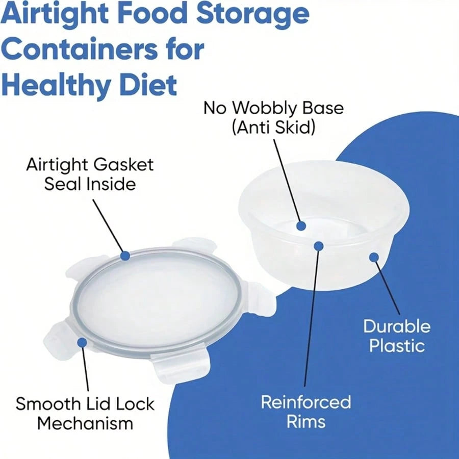 24/32/48 Pack Food Storage Containers With Airtight Lids, Meal Prep Containers, Lunch Office Meal For Freezer And Dishwasher.（food-grade PP）