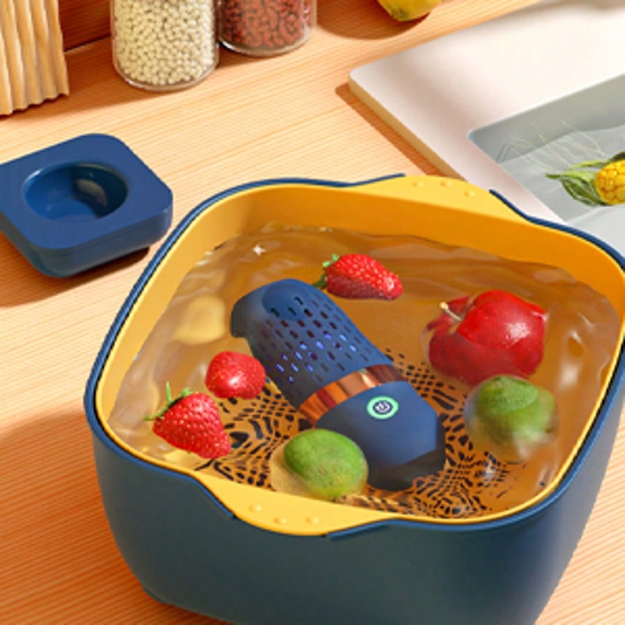 Portable Fruit And Vegetable Cleaner, IPX7, Waterproof, Portable Fruit Purifier Wireless 3000mAh Rechargeable For Fruit And Seafood, Rice, Meat