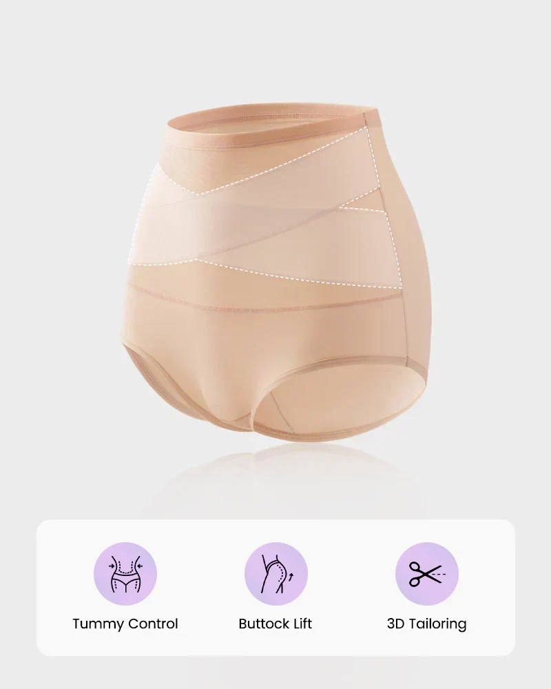 ✨LAST DAY BUY 1 GET 2 FREE✨Plus-Size High-Waist Cross Tummy Control Panties